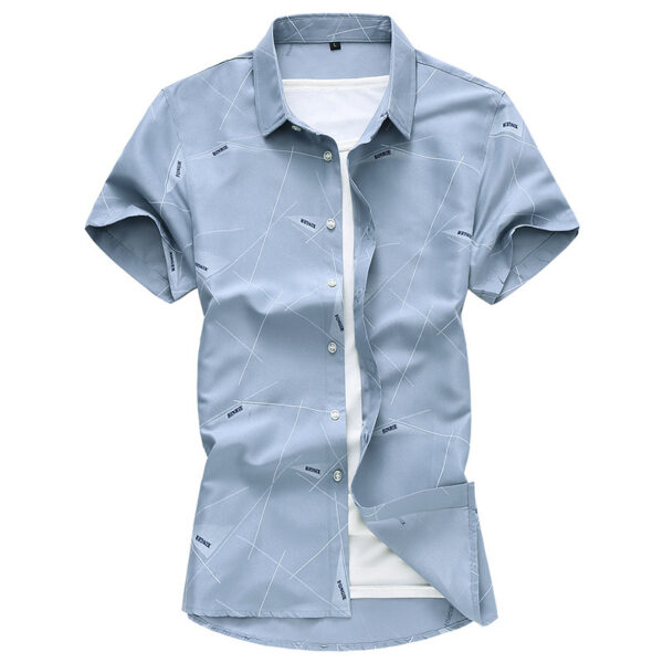 Striped Cotton Lapel Shirt - Image 6