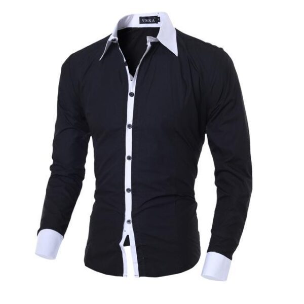 Mens Casual Long Sleeve Slim Fit Shirts - Image 3