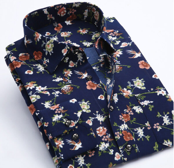 Floral Slim-Fit Cotton Blend Shirt - Image 4